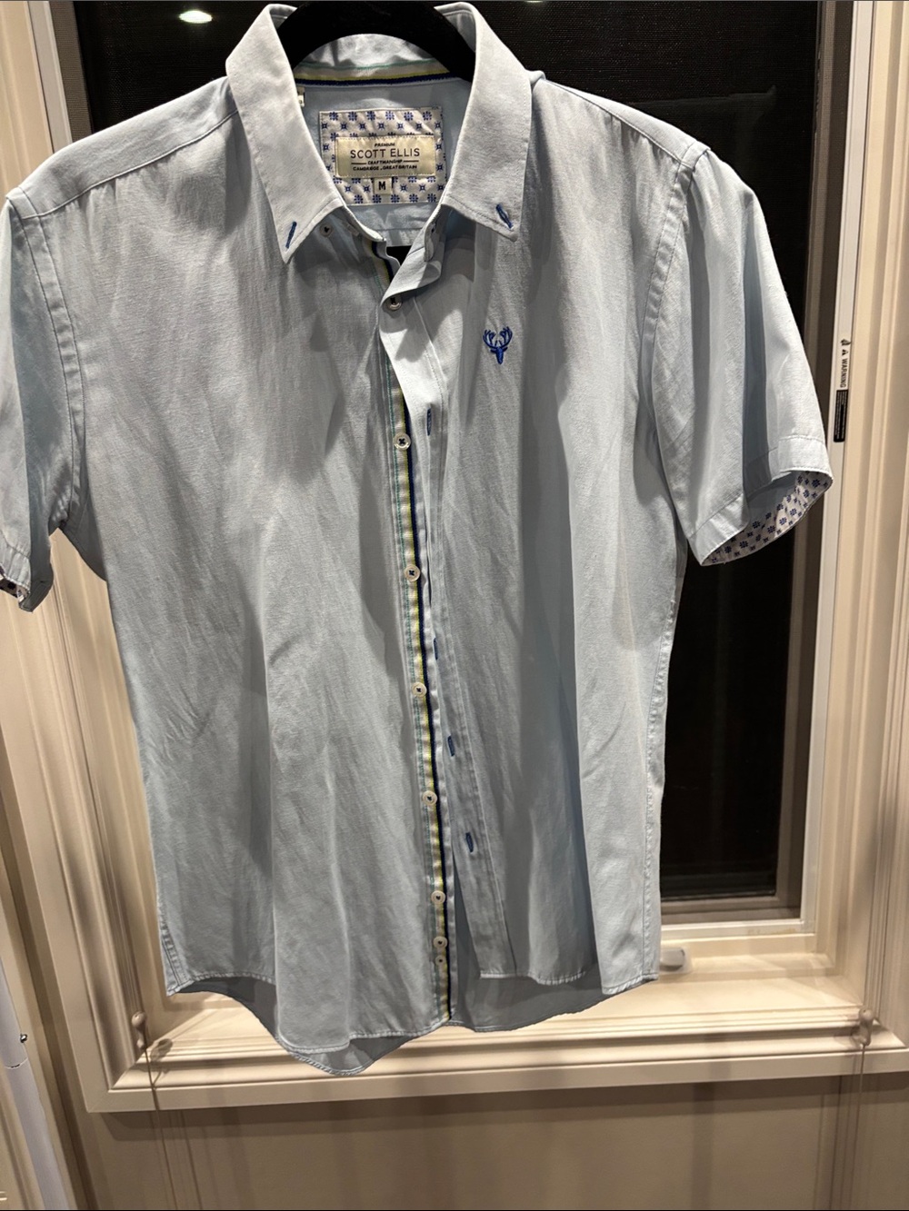 Scott Ellis Light Blue Short-Sleeve Men's Shirt